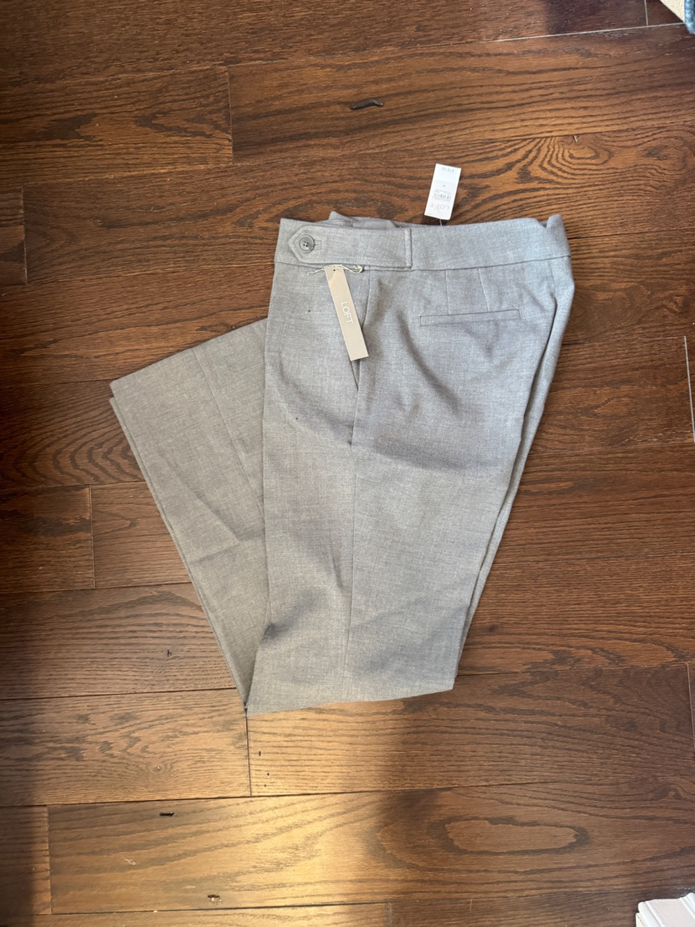 LOFT Light Gray Women's Dress Pants - Tailored Straight Leg